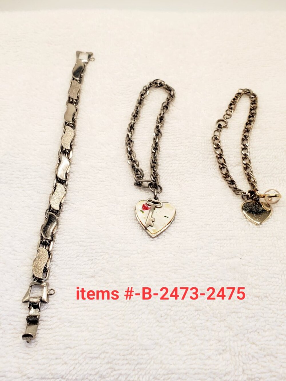 3 Silver bracelets, items # B -2473-2475,.  wt. 42 grams.